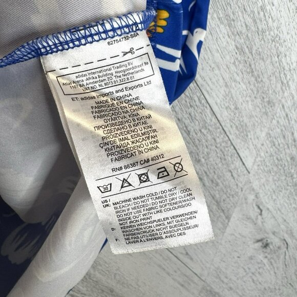 Adidas x Farm Rio Dress Womens Size Small Blue Butterfly Short Sleeve - Picture 4 of 5